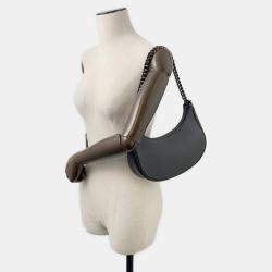 مملوكة مسبقًا Celine Ava Chain One Shoulder Bag Black Leather