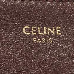 Pre Owned Celine Trio Small Burgundy Leather Crossbody Bag