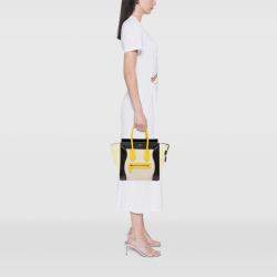 مملوكة مسبقًا حقيبة سيلين بنية صغيرة ثلاثية الألوان من القماش والجلد لاغج توتج