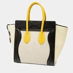 مملوكة مسبقًا حقيبة سيلين بنية صغيرة ثلاثية الألوان من القماش والجلد لاغج توتج