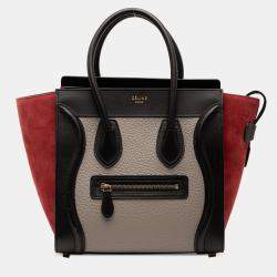 مملوكة مسبقًا حقيبة سيلين بنية صغيرة ثلاثية الألوان من الجلد لاغج توتج