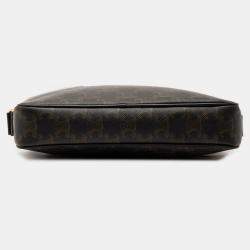 مملوكة مسبقًا حقيبة كروس بودي سيلين تريومف وسط قماش مطلي شعار بني