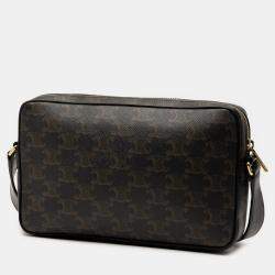 مملوكة مسبقًا حقيبة كروس بودي سيلين تريومف وسط قماش مطلي شعار بني