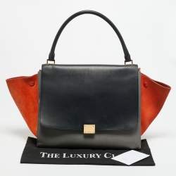 Pre Owned Celine Trapeze Large Tricolor Leather and Suede Top Handle Bag