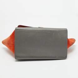 Pre Owned Celine Trapeze Large Tricolor Leather and Suede Top Handle Bag