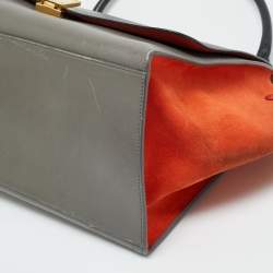 Pre Owned Celine Trapeze Large Tricolor Leather and Suede Top Handle Bag