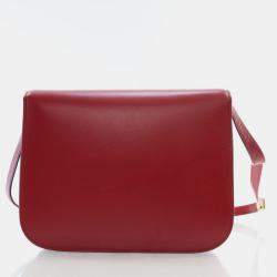 مملوكة مسبقًا حقيبة صندوق جلد عجل ناعم متوسط من سيلين