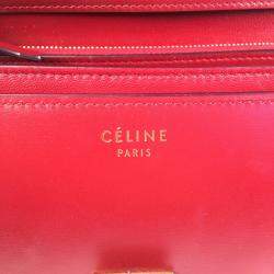 مملوكة مسبقًا حقيبة صندوق جلد عجل ناعم متوسط من سيلين