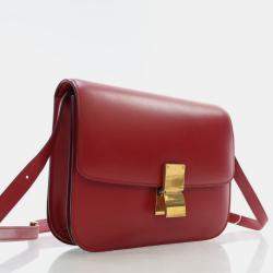 مملوكة مسبقًا حقيبة صندوق جلد عجل ناعم متوسط من سيلين