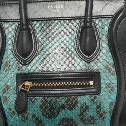 Pre Owned Celine Luggage Nano Tricolor Python and Leather Tote