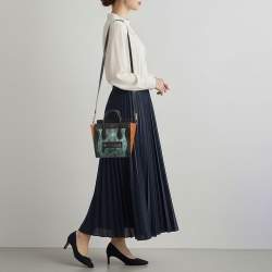 Pre Owned Celine Luggage Nano Tricolor Python and Leather Tote