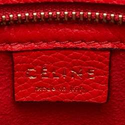 Pre Owned Celine Luggage Nano Red Leather Tote