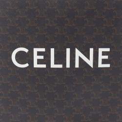 Pre Owned Celine Vertical Cabas Triomphe Small Brown Canvas and Leather Tote Bag