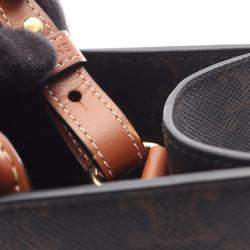 Pre Owned Celine Vertical Cabas Triomphe Small Brown Canvas and Leather Tote Bag