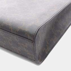 Pre Owned Celine Vertical Cabas Triomphe Small Brown Canvas and Leather Tote Bag