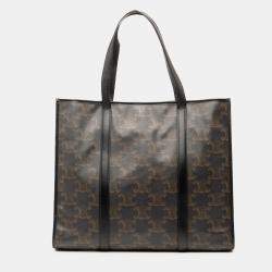 مملوكة مسبقًا Celine Brown XL Triomphe Coated Canvas Cabas Tote