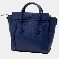مملوكة مسبقًا Celine Blue Nano Leather Luggage Tote
