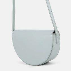 Pre Owned Celine Cuir Triomphe Buzas Shoulder Bag Light Blue Calf Leather