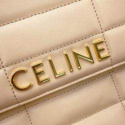 مملوكة مسبقًا Celine Mono Chrome Chain Shoulder Bag Beige Leather