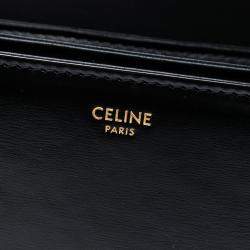 Pre Owned حقيبة كروس بودي جلد عجل لامع كلاسيك أسود سيلين تريومف