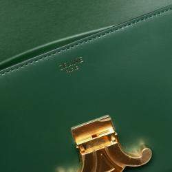 مملوكة مسبقًا حقيبة كتف سيلين كلود جلد عجل لامع أخضر