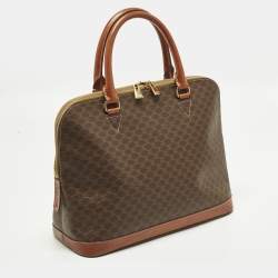 مملوكة مسبقًا Celine Brown Macadam Print Coated Canvas and Leather Dome Bag