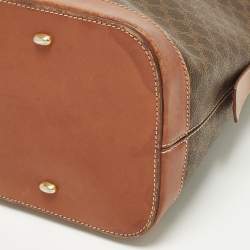 مملوكة مسبقًا Celine Brown Macadam Print Coated Canvas and Leather Dome Bag