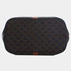 مملوكة مسبقًا Celine Brown Medium Triomphe Coated Canvas Cabas Tote