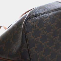 مملوكة مسبقًا Celine Brown Medium Triomphe Coated Canvas Cabas Tote
