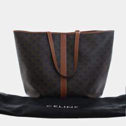 مملوكة مسبقًا Celine Brown Medium Triomphe Coated Canvas Cabas Tote
