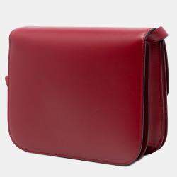 Pre Owned حقيبة كلاسيك بوكس سيلين جلد عجل أحمر متوسطة