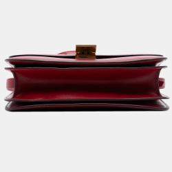 Pre Owned حقيبة كلاسيك بوكس سيلين جلد عجل أحمر متوسطة