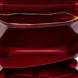 Pre Owned حقيبة كلاسيك بوكس سيلين جلد عجل أحمر متوسطة