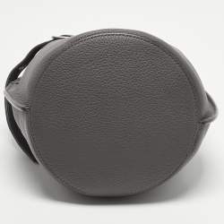 Pre Owned Celine Big Grey Nano Leather Bucket Bag