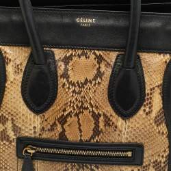 مملوكة مسبقًا Celine Luggage Mini Tricolor Leather and Python Tote