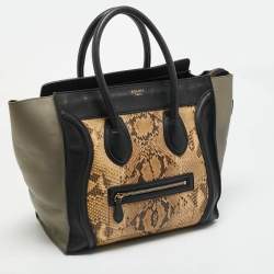 مملوكة مسبقًا Celine Luggage Mini Tricolor Leather and Python Tote