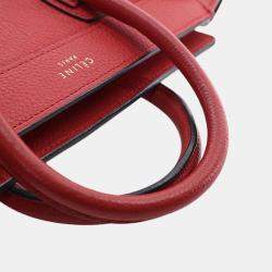 مملوكة مسبقًا Celine Red Nano Leather Luggage Tote