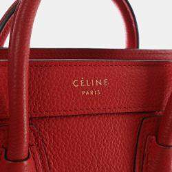 مملوكة مسبقًا Celine Red Nano Leather Luggage Tote