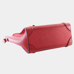 مملوكة مسبقًا Celine Red Nano Leather Luggage Tote