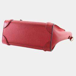 مملوكة مسبقًا Celine Red Nano Leather Luggage Tote