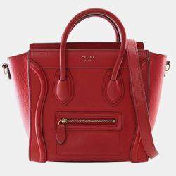 مملوكة مسبقًا Celine Red Nano Leather Luggage Tote