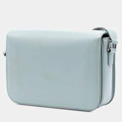 Pre Owned Celine Blue Classique Shiny Calfskin Triomphe Crossbody