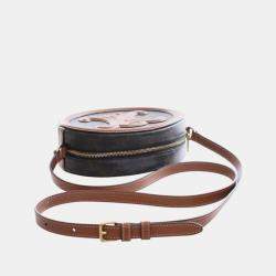 Pre Owned حقيبة كروس سيلين تريومف بيضاوية قماش مطلي بني تريومف جلد