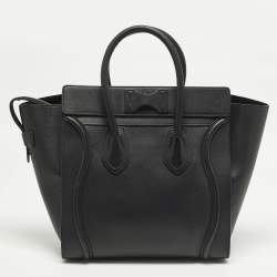 Pre Owned Celine Luggage Mini Black Leather Tote