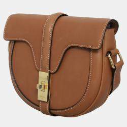 Pre Owned Celine Small Tan Leather Besace 16 Bag