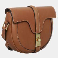 Pre Owned Celine Small Tan Leather Besace 16 Bag