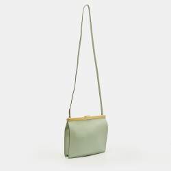 مملوكة مسبقًا Celine Clasp Mini Light Green Leather Crossbody Bag