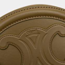 Pre Owned حقيبة كروس بيضوية جلد عجل صغيرة خضراء سيلين تريومف