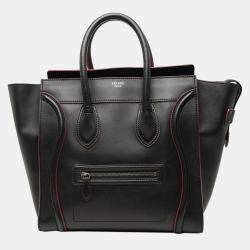 مملوكة مسبقًا Celine Black Mini Bicolor Smooth Calfskin Luggage Tote