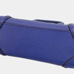 مملوكة مسبقًا حقيبة يد سيلين نانو لاغيدج جلد زرقاء